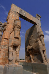 The remains of the gate all nations at the ruin of Persepolis in Iran.