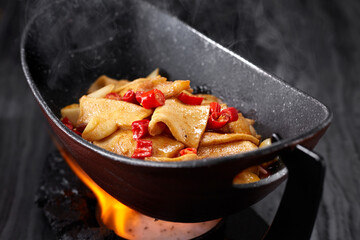 Delicious Chinese food, iron pot spicy tofu