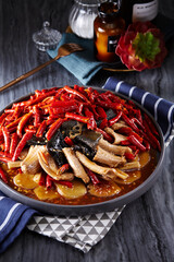 Delicious Chinese food, spicy snake