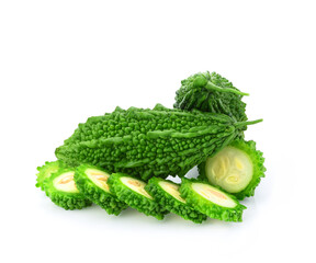 Bitter melon isolated on white background