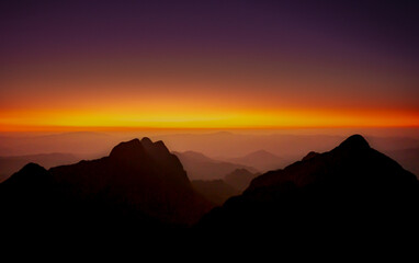 Landscape of sunrise on mountain