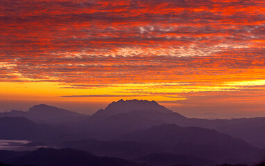 Landscape of sunrise on mountain