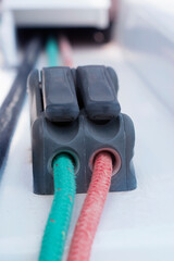 Yachting ropes and winch, fixed lines