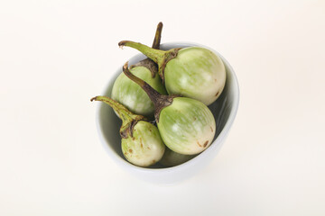 Asian green eggplant - ready for cooking