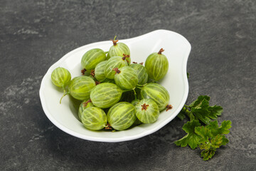Fresh ripe green sweet gooseberry