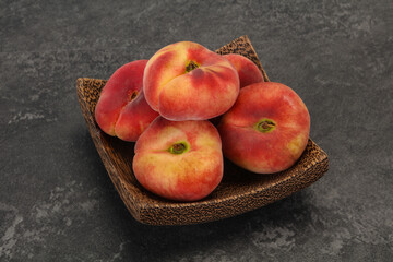 Sweet ripe tasty flat peach