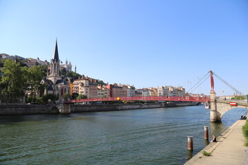 Fototapeta premium Lyon quai de Saone
