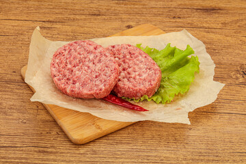 Raw beef cutlet for burger