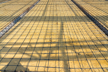 wire mesh  steel on the floor.