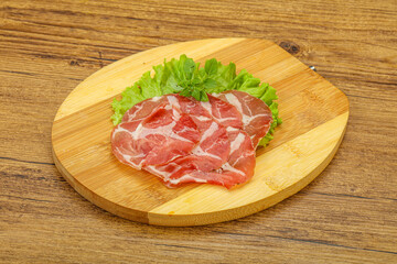 Smoked pork neck slices snack