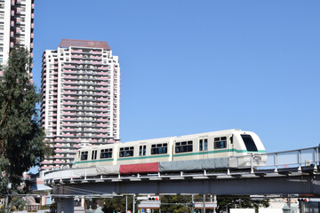 Light Rail Transit for residents in Sakura City, Chiba Prefecture, Japan - obrazy, fototapety, plakaty