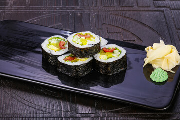 Japanese roll maki with vegetables