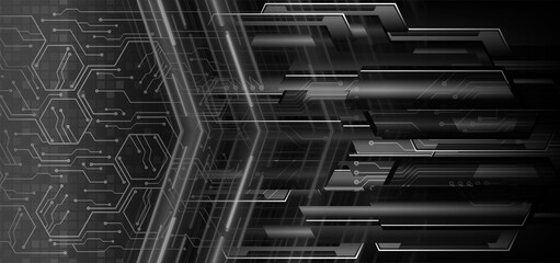 black cyber circuit future technology concept background