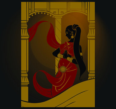 A vector illustration artwork of mahabharat character Draupadi also referred as Panchalī.