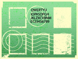 Grunge post Stamps Collection, Circles. Banners, Insignias , Logos, Icons, Labels and Badges Set . vector distress textures.blank shapes.