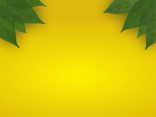 Nature theme mockup with leaf decoration