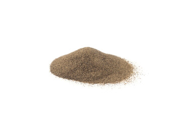 ground black pepper isolated on white background.