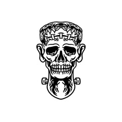 Skull Frankenstein illustration