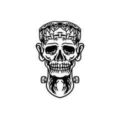 Skull Frankenstein illustration