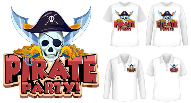 Mock up shirt with pirate party icon
