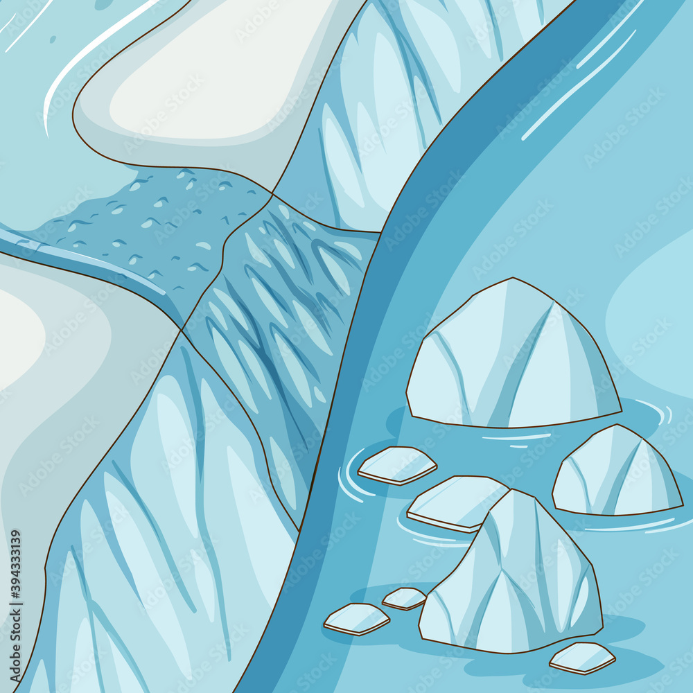 Poster empty nature of arctic antarctic ice river