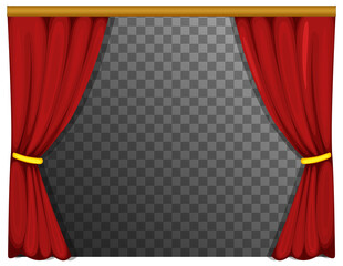 Red curtains with transparent background