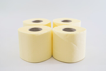  rolls of toilet paper on a white background.