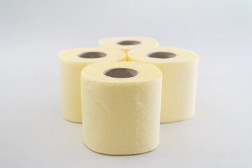  rolls of toilet paper on a white background.