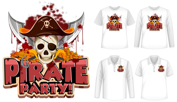 Mock up shirt with pirate party icon