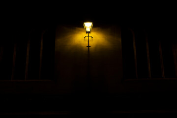 street lamp in dark night