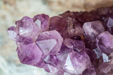 Amethyst druse macro detail