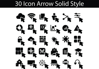 30 Icon Pointer Solid Style for any purposes website mobile app presentation