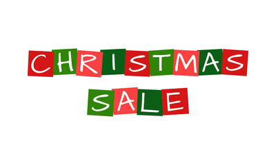 christmas sale, banner or coupon template in cartoon style