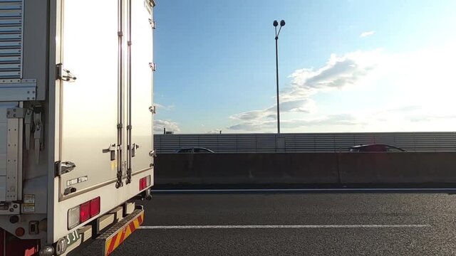 truck driving on the expressway