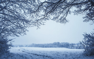 Winterwald,Zauberwald,gefrorene Äste,Bäume 