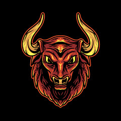 Bull head animal illustration