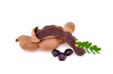 Sweet tamarind isolated on white background