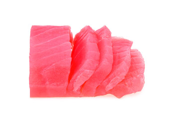 Raw tuna fish isolated on white background.