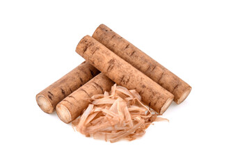 Burdock roots isolated white background