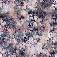 Naklejka premium Seamless geometric mixed media collage design in old aged worn look. Geo design overlaid, mottled, and distressed on fabric texture. Seamless repeat raster jpg pattern swatch.