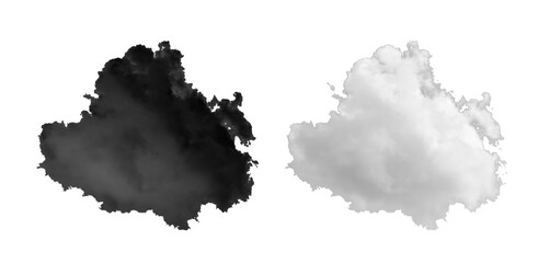 Fototapeta premium black clouds isolated on white background