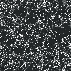 Fototapeta premium Stars element pattern. Vector seamless stellar constellation background. Space/ cosmic/ zodiacal/ universe elements wallpaper. Astronomy/ Astrology objects. For fabric, textile, banner, design.