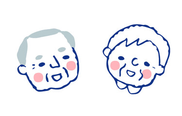 笑顔のシニアカップル　