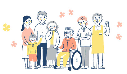 家族と介護スタッフ