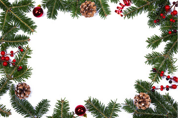 Christmas card frame decor on white