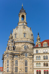 Fototapeta na wymiar Dome of the historic Frauenkirche church in Dresden, Germany