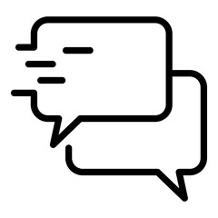 Naklejka premium Chat speed icon. Outline chat speed vector icon for web design isolated on white background