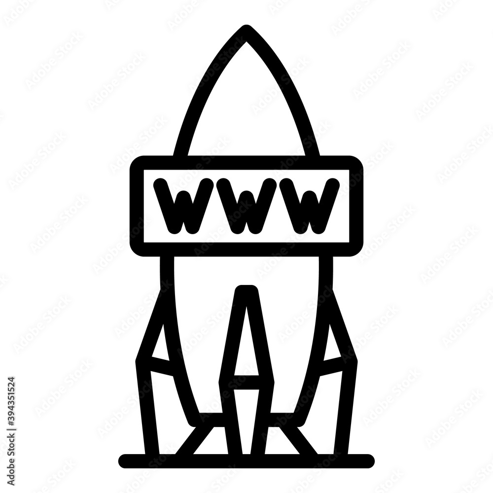 Poster rocket internet speed icon. outline rocket internet speed vector icon for web design isolated on whi