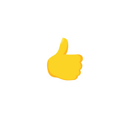 Thumb up emoji gesture vector isolated icon illustration. Like button gesture icon