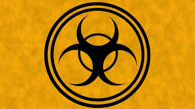 Radiation sign, biological contamination icon, chemical weapons symbol. Set of stickers of weapons of mass destruction.
